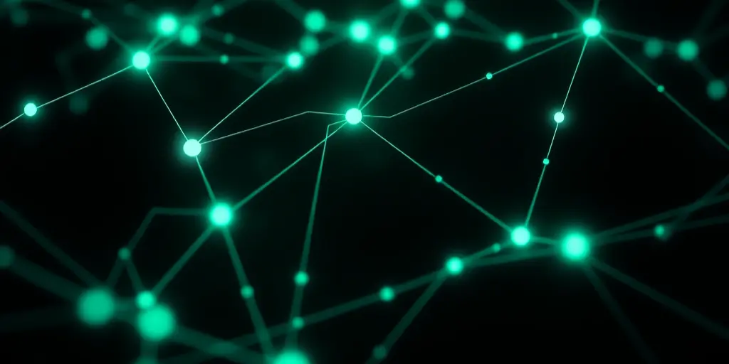 TRON blockchain energy concept, glowing green electric bolts and circuit patterns on dark background